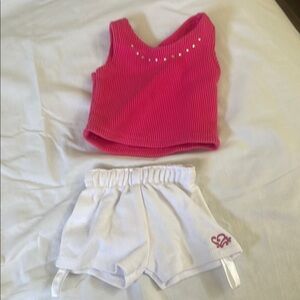 Pink Tank Top and White Shorts Set